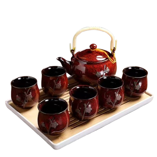 Teekanne Keramik Rot style